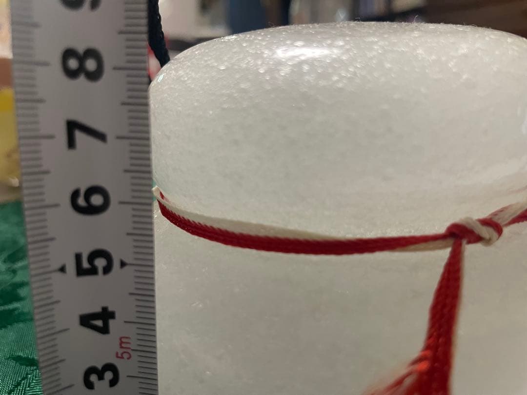 琉球ガラス　鏡餅　赤い紐付き 12cm