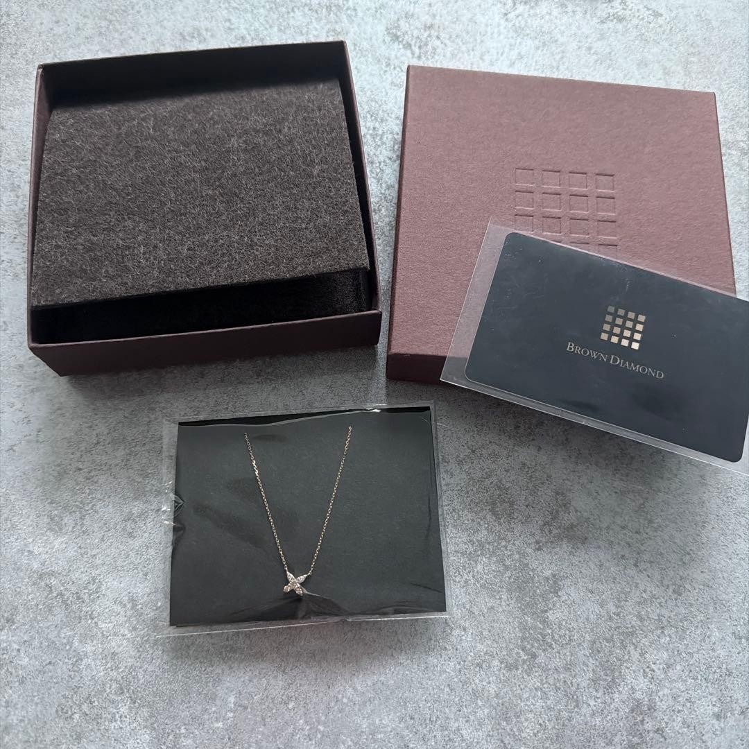 ミ*ー様 Kashikey ブラウンダイヤモンド ダイヤ0.12ct ネックレス