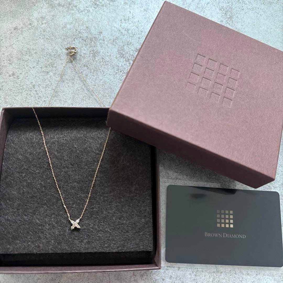 ミ*ー様 Kashikey ブラウンダイヤモンド ダイヤ0.12ct ネックレス