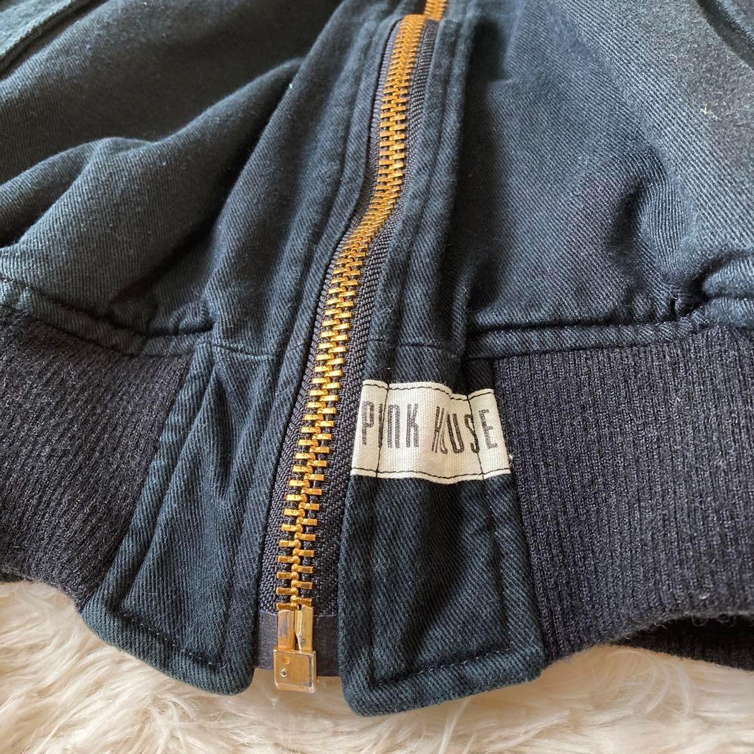 ピンクハウス　くま　フード付き　ブルゾン　黒　テディベア　F ファスナー