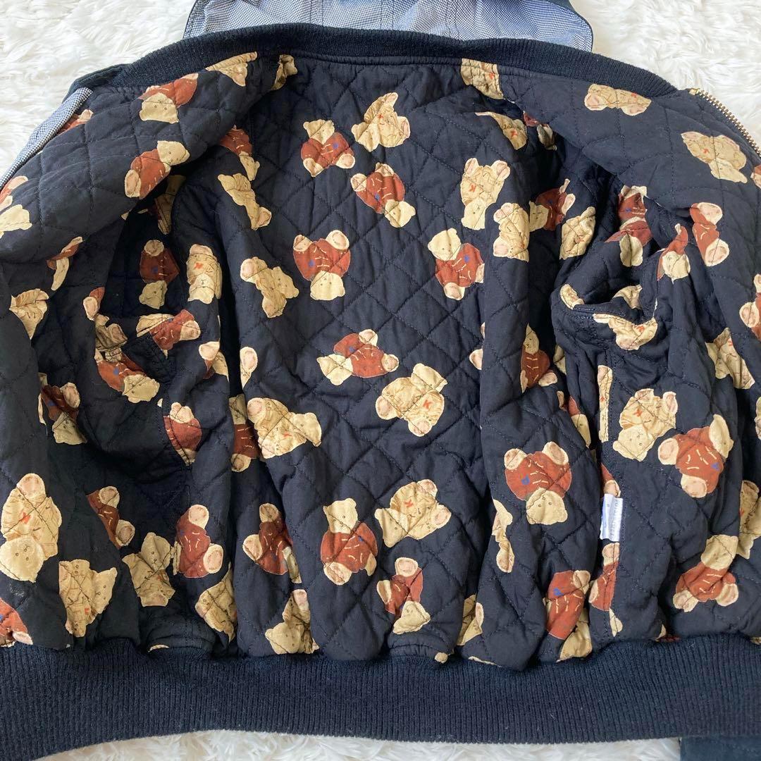 ピンクハウス　くま　フード付き　ブルゾン　黒　テディベア　F ファスナー