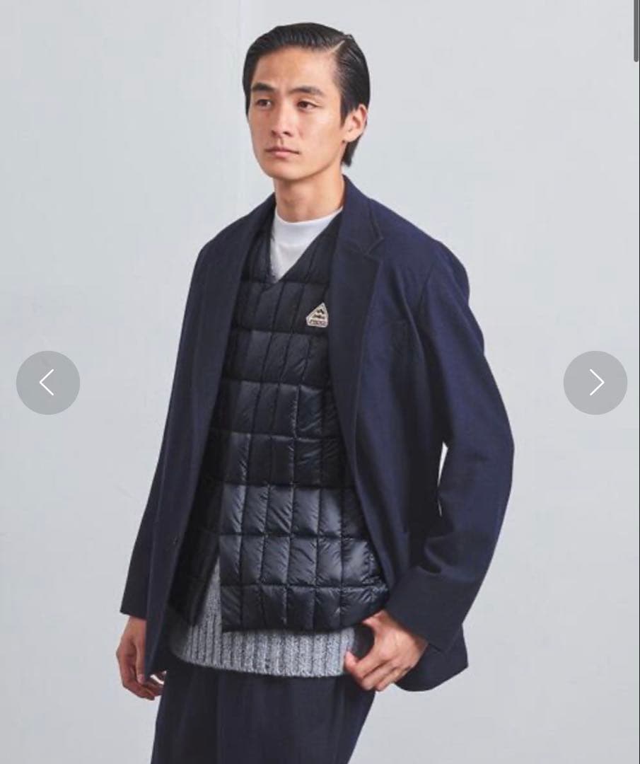 新品未使用◎PYRENEX ピレネックス インナーダウンベスト S ネイビー