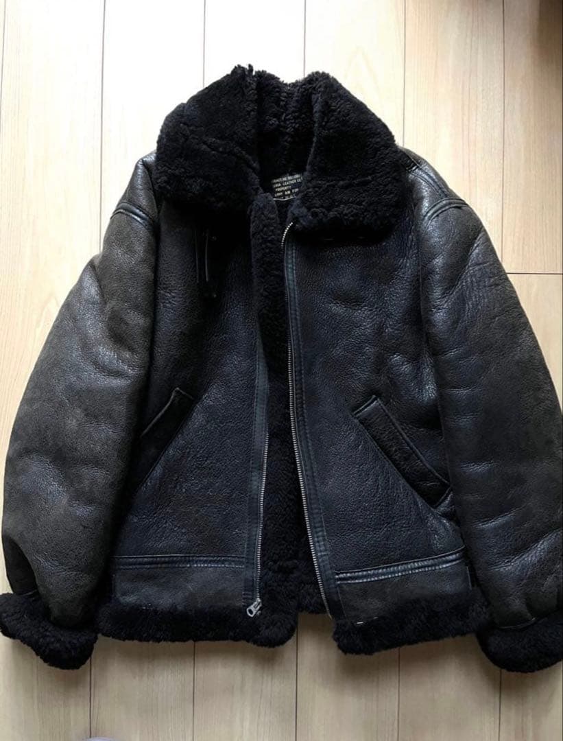 【90s vintage/B-3/フライトジャケット/リアルムートン/羊革】