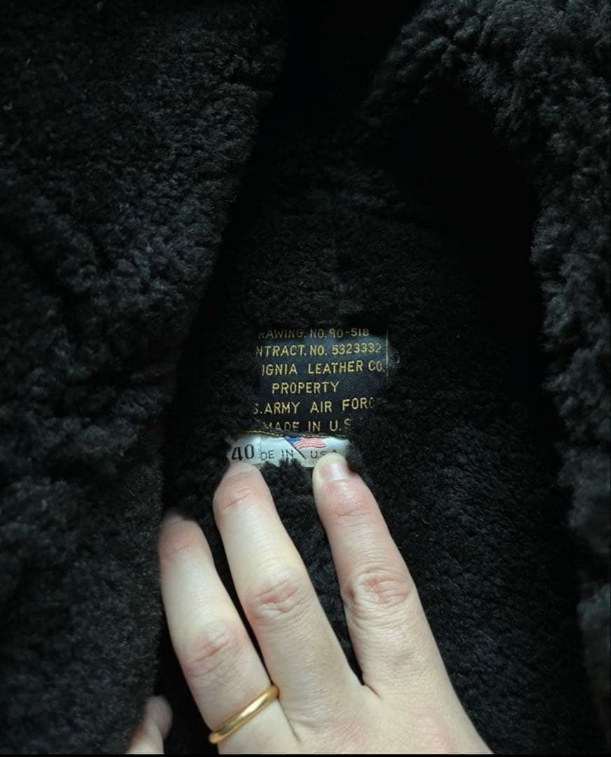 【90s vintage/B-3/フライトジャケット/リアルムートン/羊革】