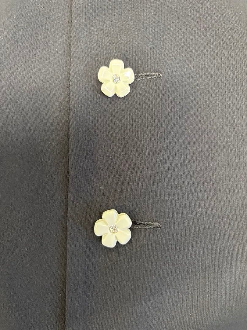 新品M'S GRACY ブラック Vネック ジレ38 後ろボタン