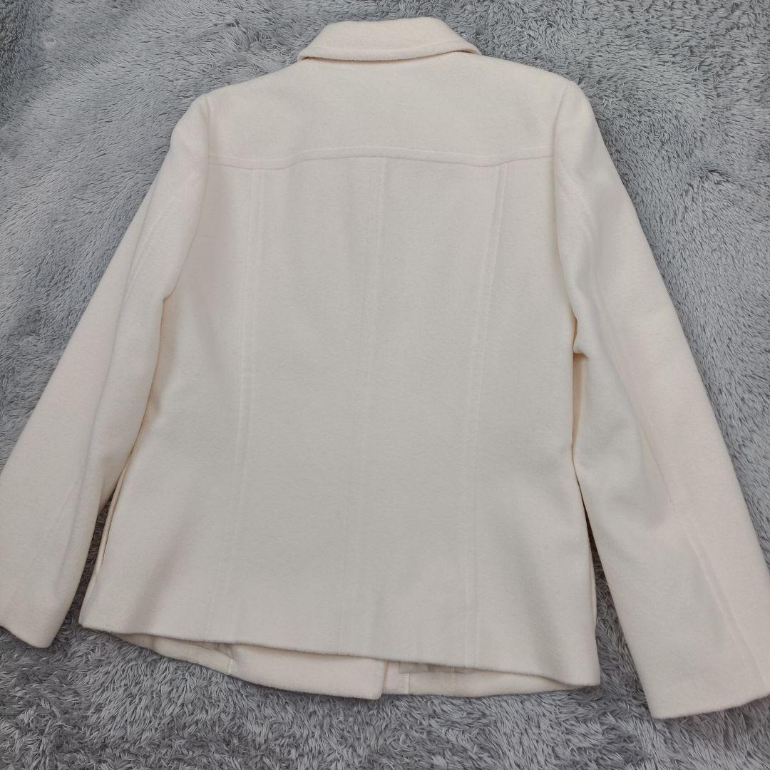 未使用級 マドモアゼルノンノン アンゴラ60% ピーコート Pコート 白 M