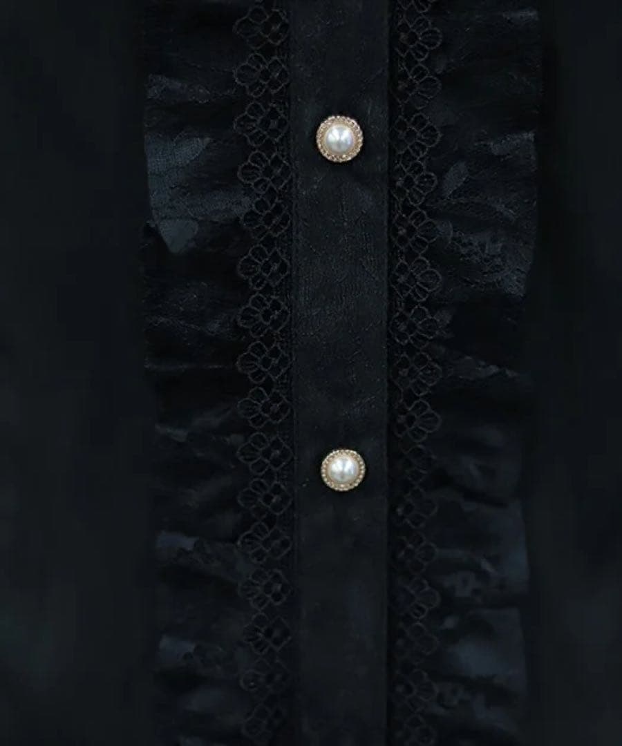 姫袖７分丈ブラウス　黒　アクシーズファム　kawaii　axes femme