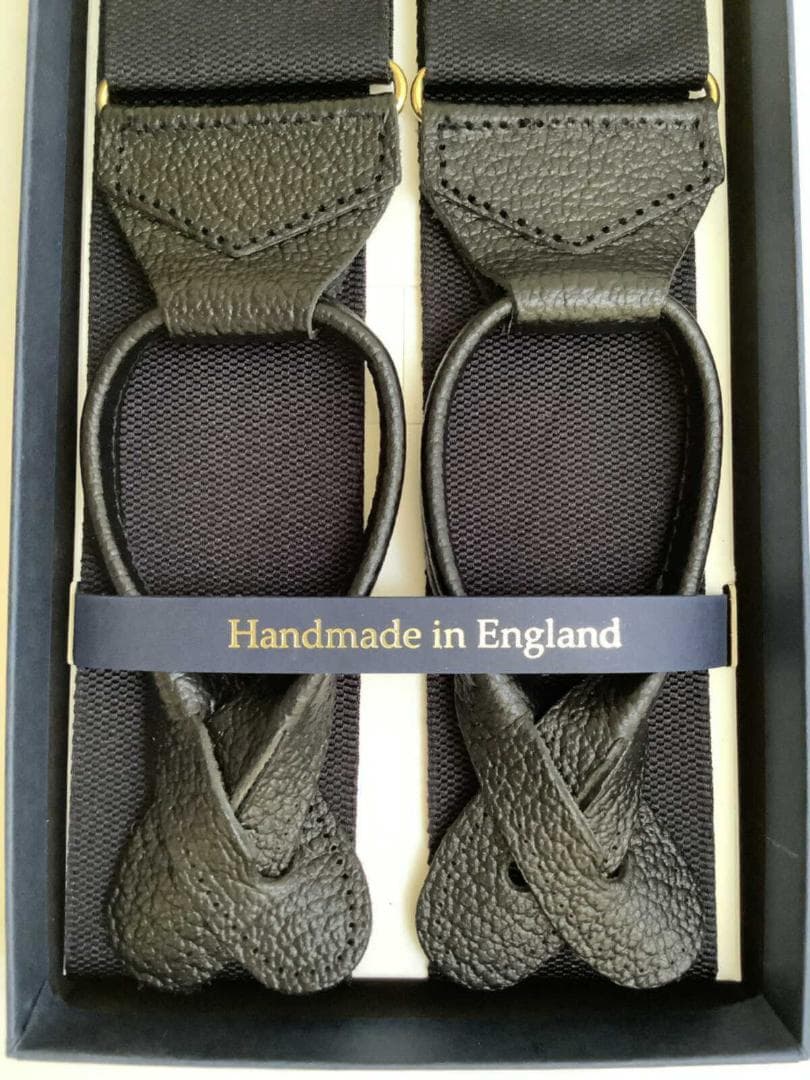 サスペンダー英国製アルバートサーストンクラシック6ボタン留上級非伸縮NYSL
