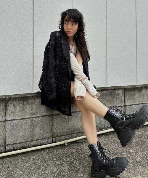 ジャケット・アウター Ameri FLOWER MIX LACE SHEER JACKET