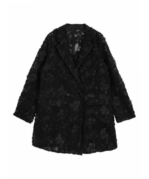 ジャケット・アウター Ameri FLOWER MIX LACE SHEER JACKET