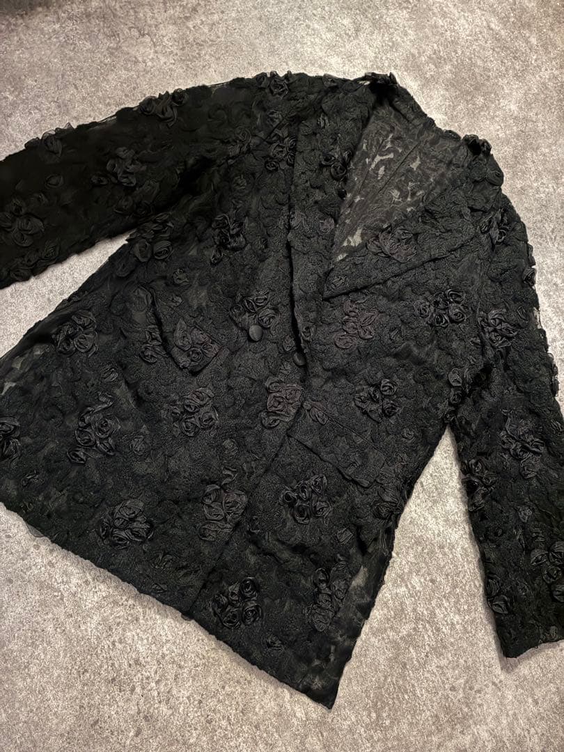 ジャケット・アウター Ameri FLOWER MIX LACE SHEER JACKET