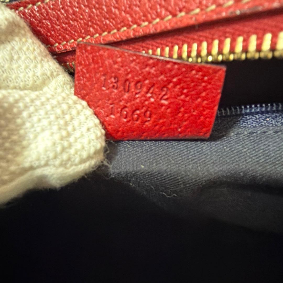 美品 GUCCI グッチ アビー ミニボストンバッグ キャンパス×レザー バッグ