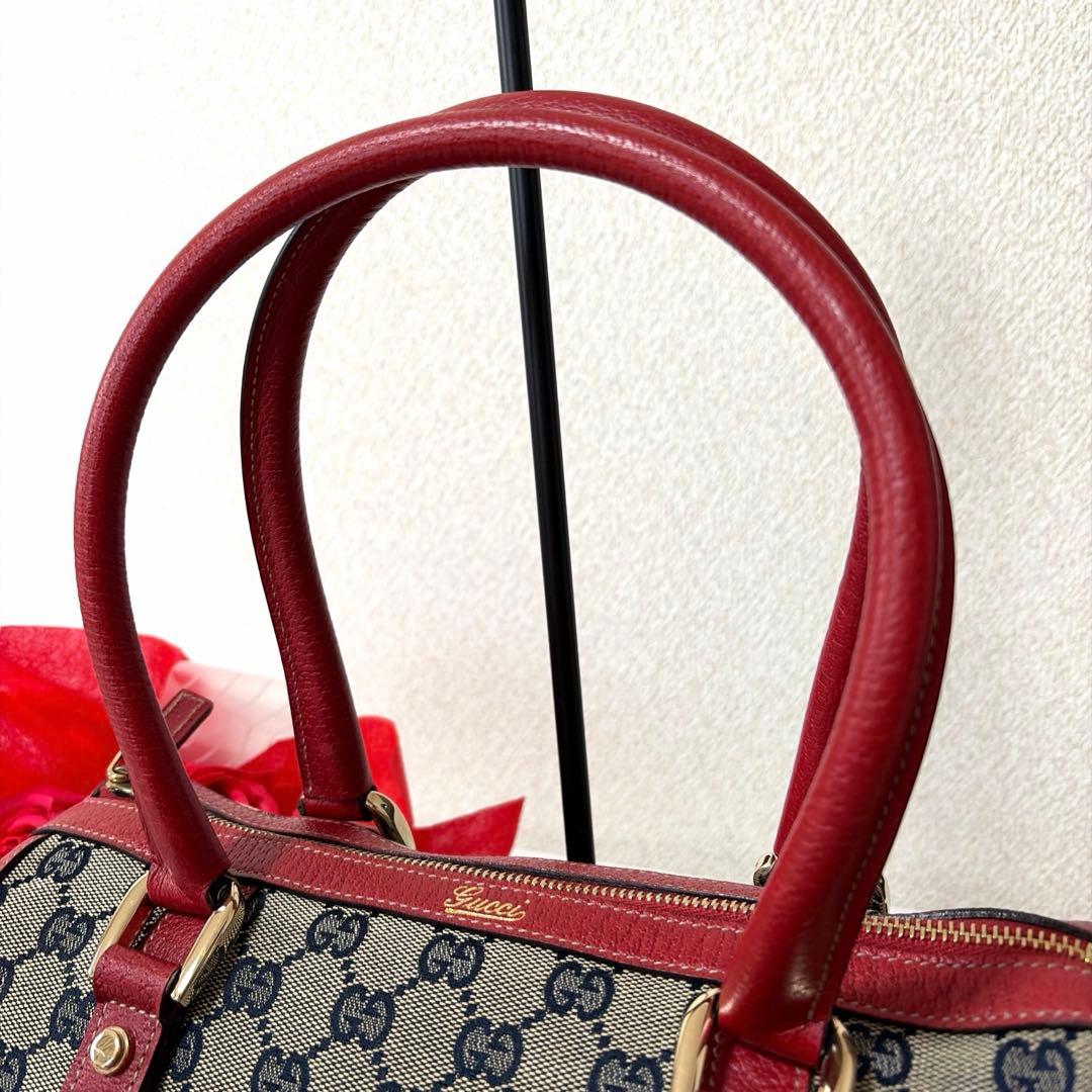 美品 GUCCI グッチ アビー ミニボストンバッグ キャンパス×レザー バッグ