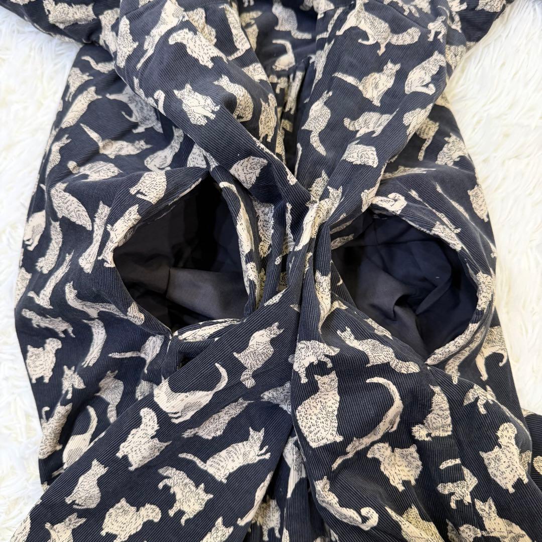 ツハルバイサマンサモスモス Liberty Meow柄 細コールワンピース