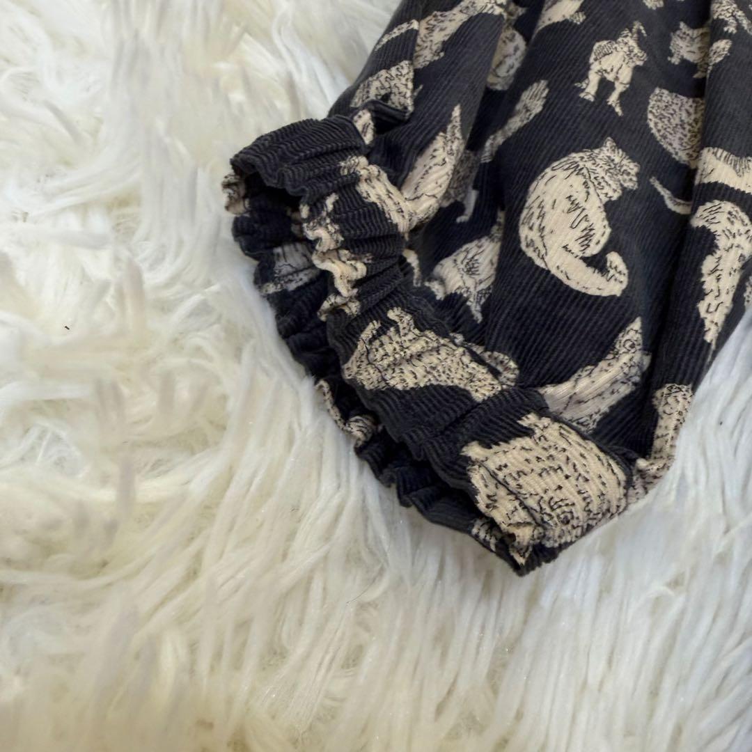 ツハルバイサマンサモスモス Liberty Meow柄 細コールワンピース