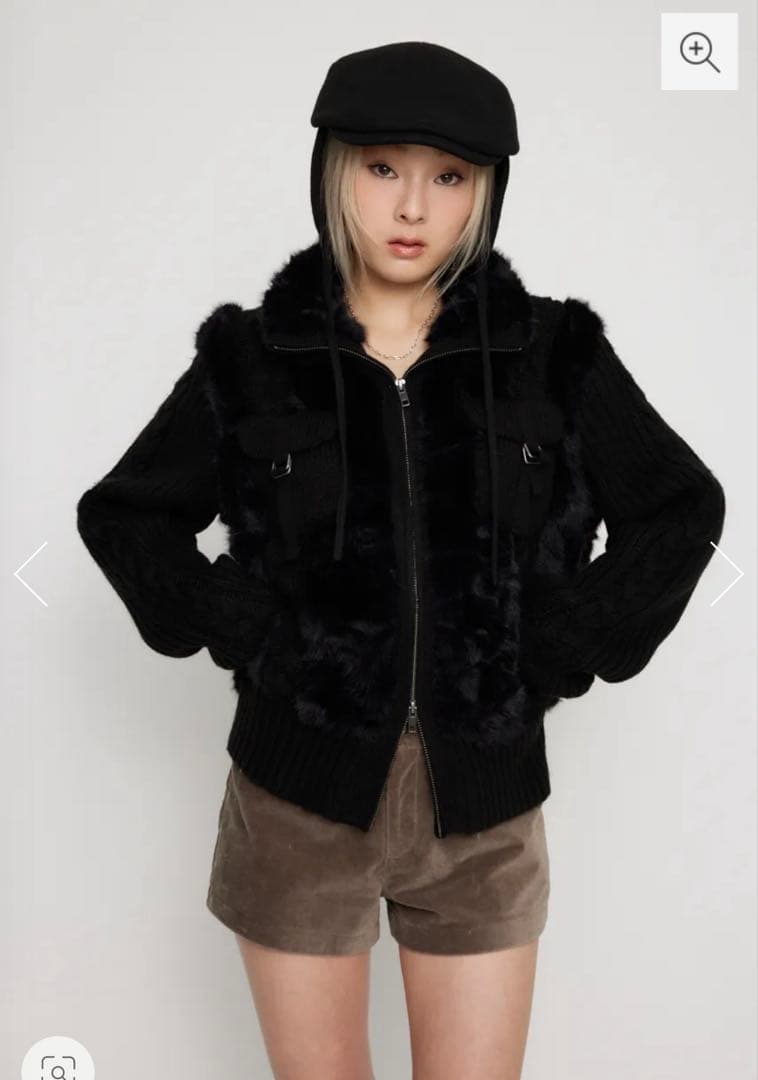 ℝ*★様 LAGUAGEM CABLE KNIT FAUX FUR ブルゾン