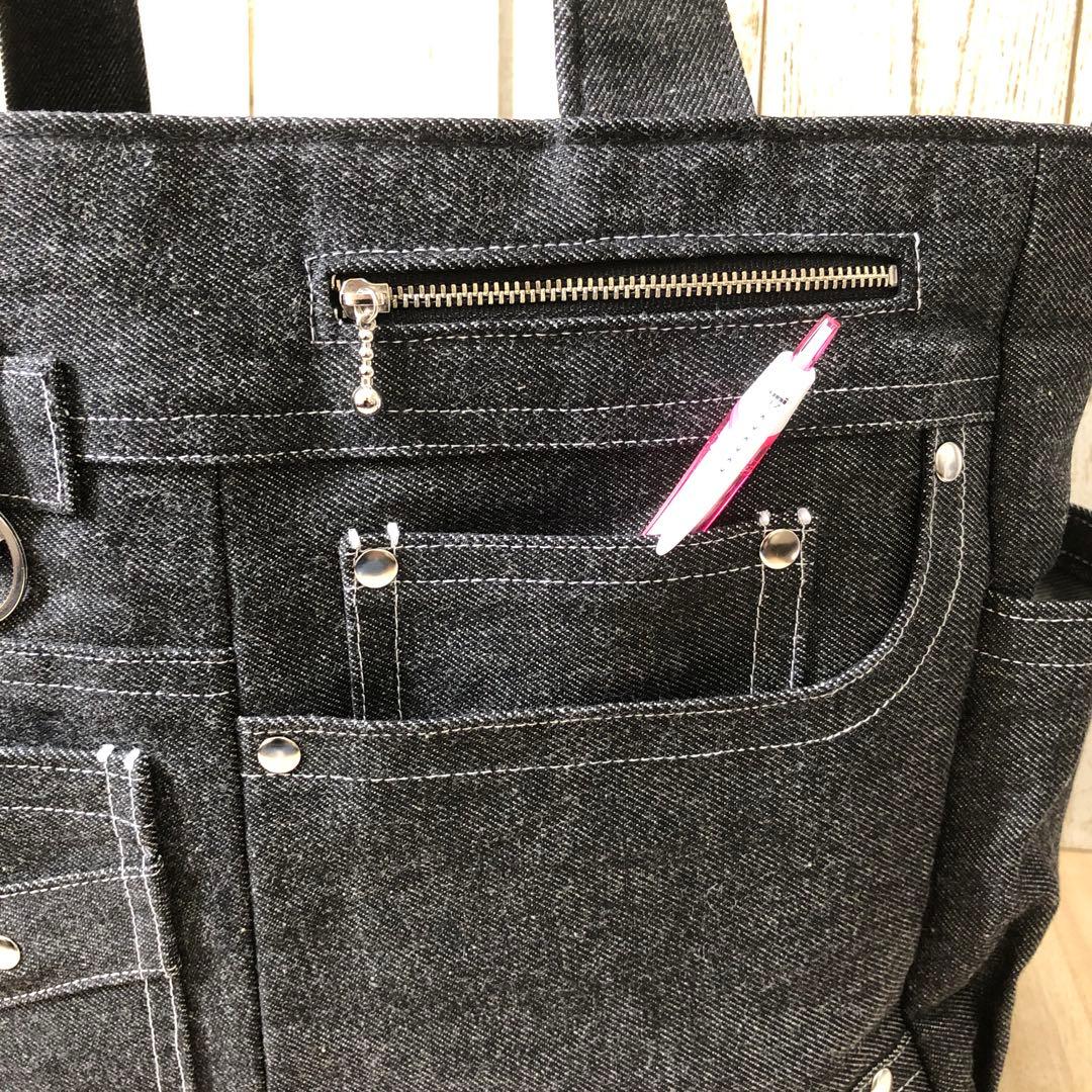 けぃ　トートバッグ　ブラック　ショルダーベルト付き