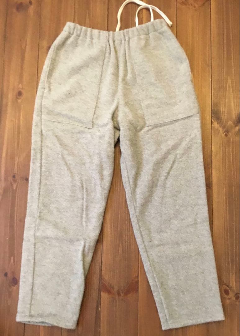 専用HUIS×尾州◆縮絨ウールフランネルイージーワークパンツ507◆ライトグレー