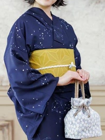 速乾浴衣星座ねこ紺色猫柄洗える着物星柄夏着物水玉模様紺地ネコ柄ネイビー白ドット柄