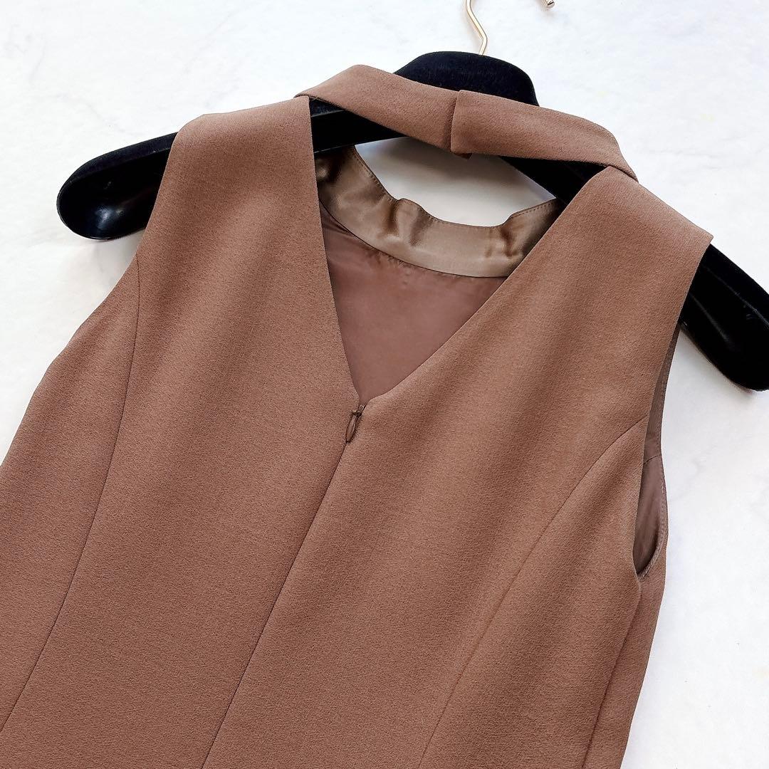 【FOXEY】クリーニング済　クリスタルラッフルドレス　ノースリーブワンピース