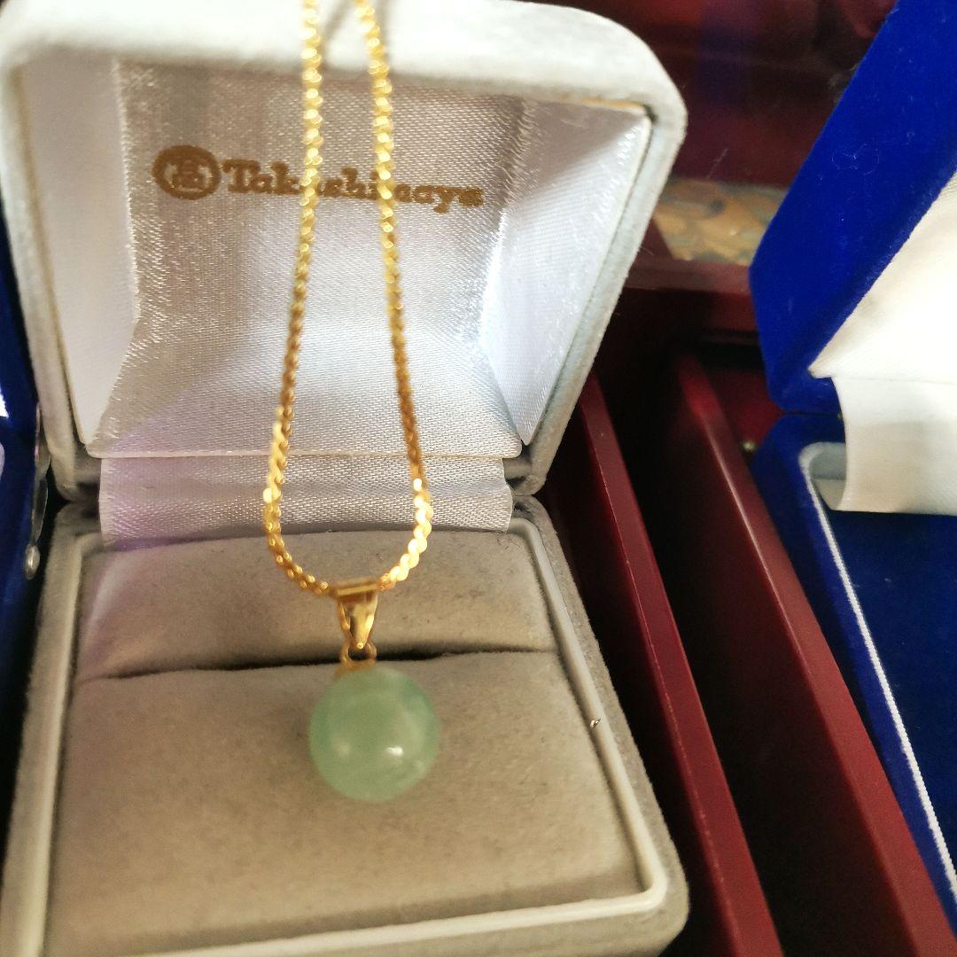 遺品整理 大量アクセサリー 刻印 指輪 金色 喜平 ネックレス ブローチ 翡翠