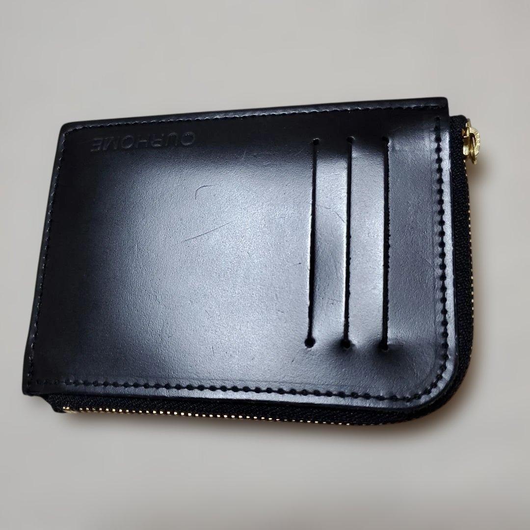 konpeitou　ブラック OUR スリムなレザーミディアム財布