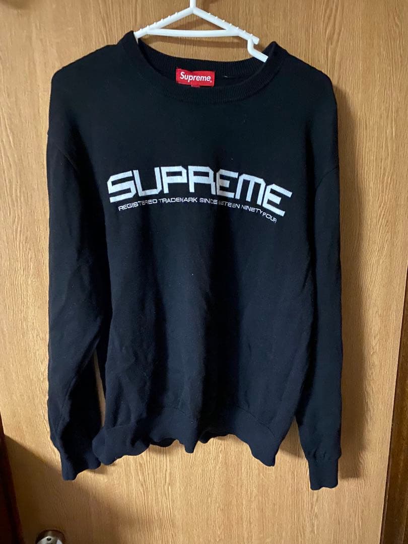 Supreme ブラック ロゴ トレーナー