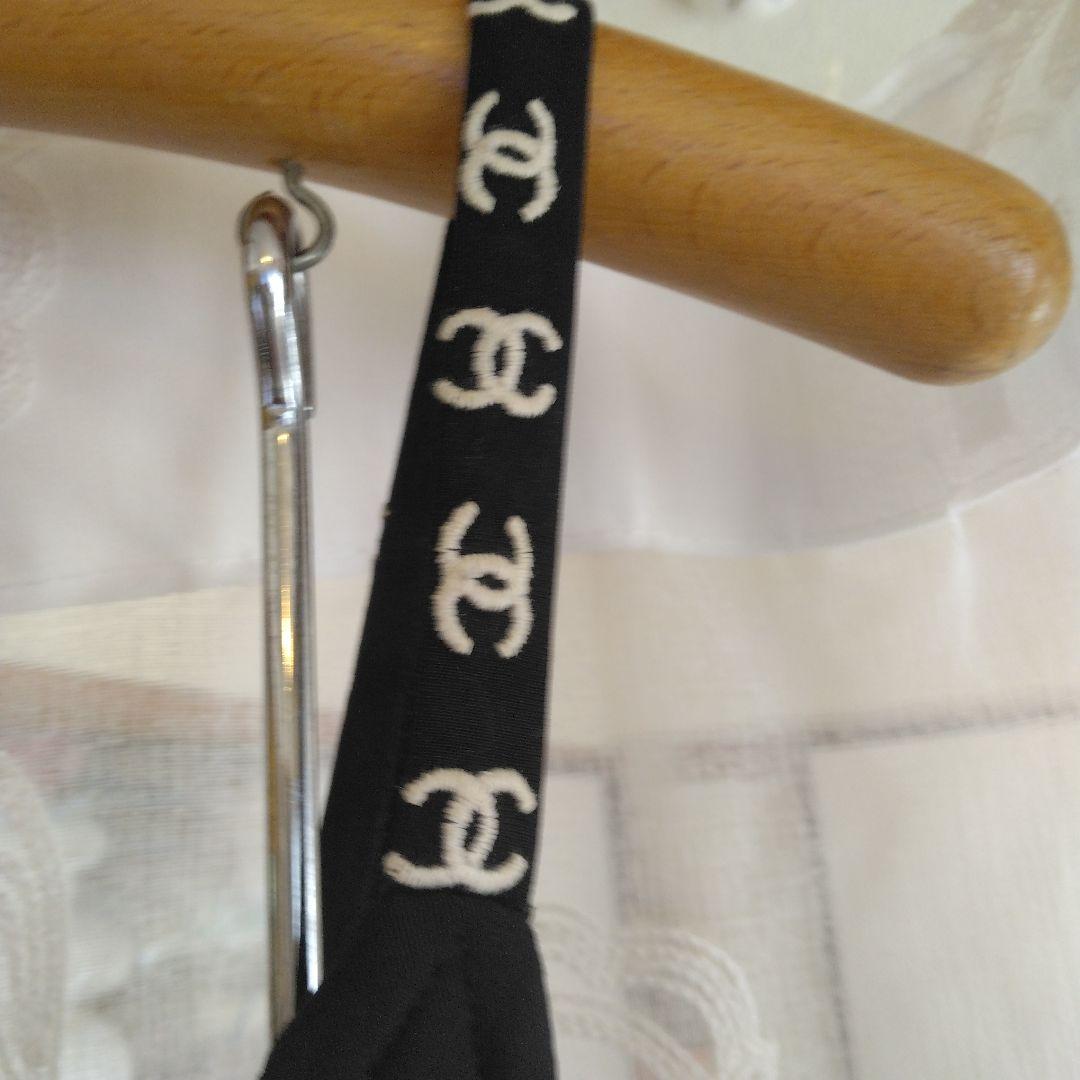 CHANEL ヴィンテージ　レオタード ワンピース水着 ロゴ入りストラップ