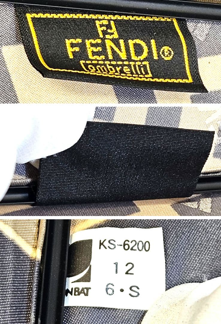 正規品　FENDI　フェンディ　長傘　雨傘　FF　ロゴ　ズッカ柄