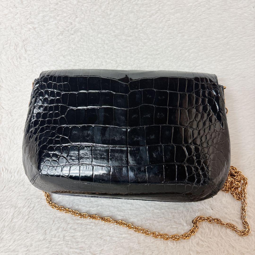 濱野 ハマノ 2way クロコダイル チェーン ショルダーバッグ サンピエトロ