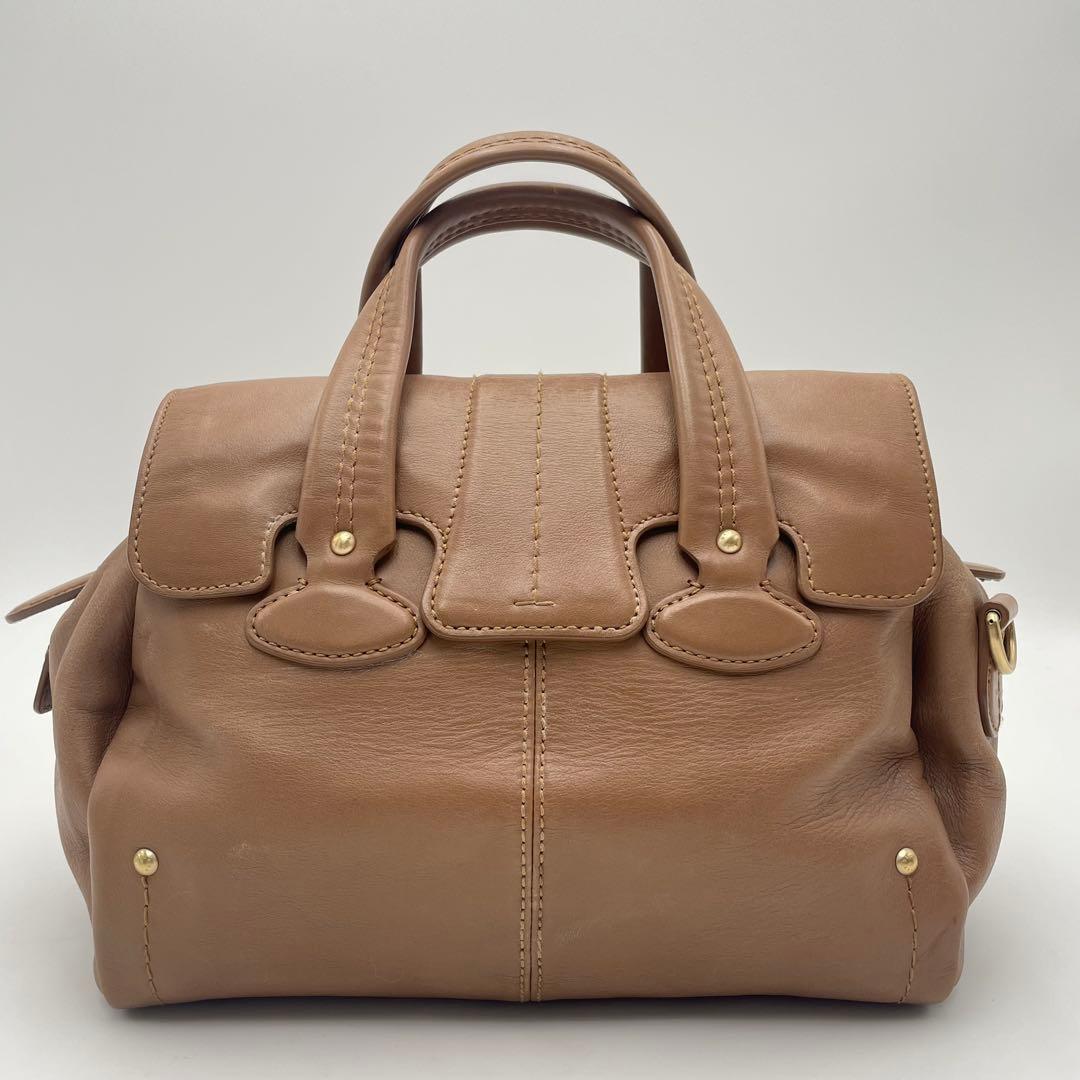 良品✨バリー ハンドバッグ オールレザー 本革 ロゴ金具 キャメル