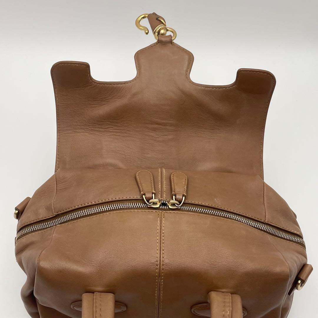 良品✨バリー ハンドバッグ オールレザー 本革 ロゴ金具 キャメル