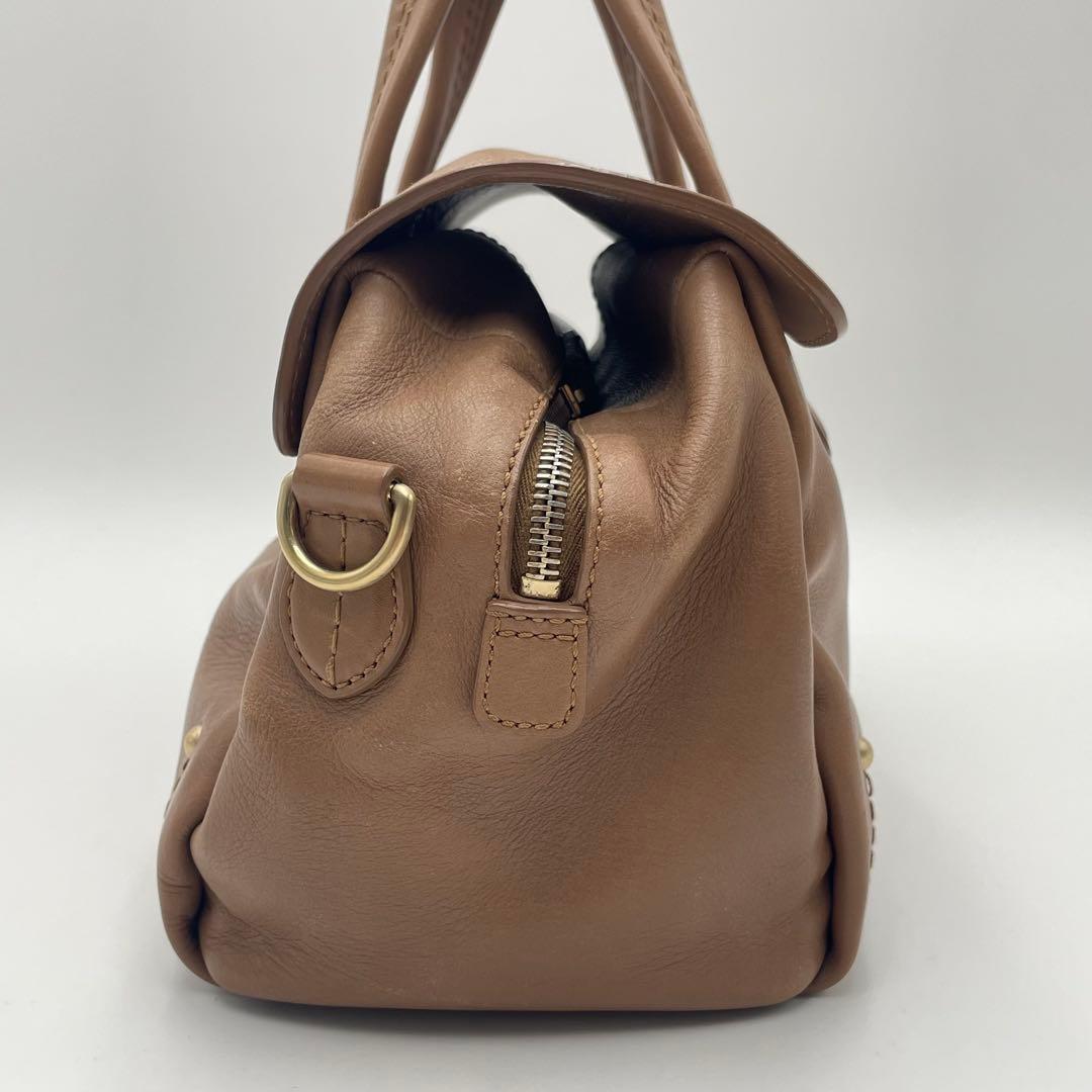 良品✨バリー ハンドバッグ オールレザー 本革 ロゴ金具 キャメル