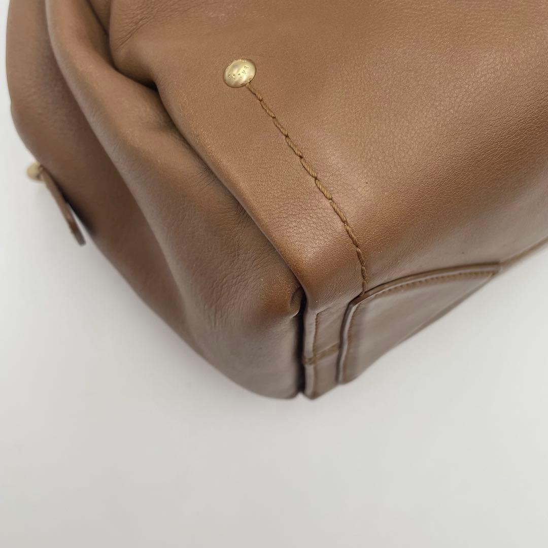 良品✨バリー ハンドバッグ オールレザー 本革 ロゴ金具 キャメル