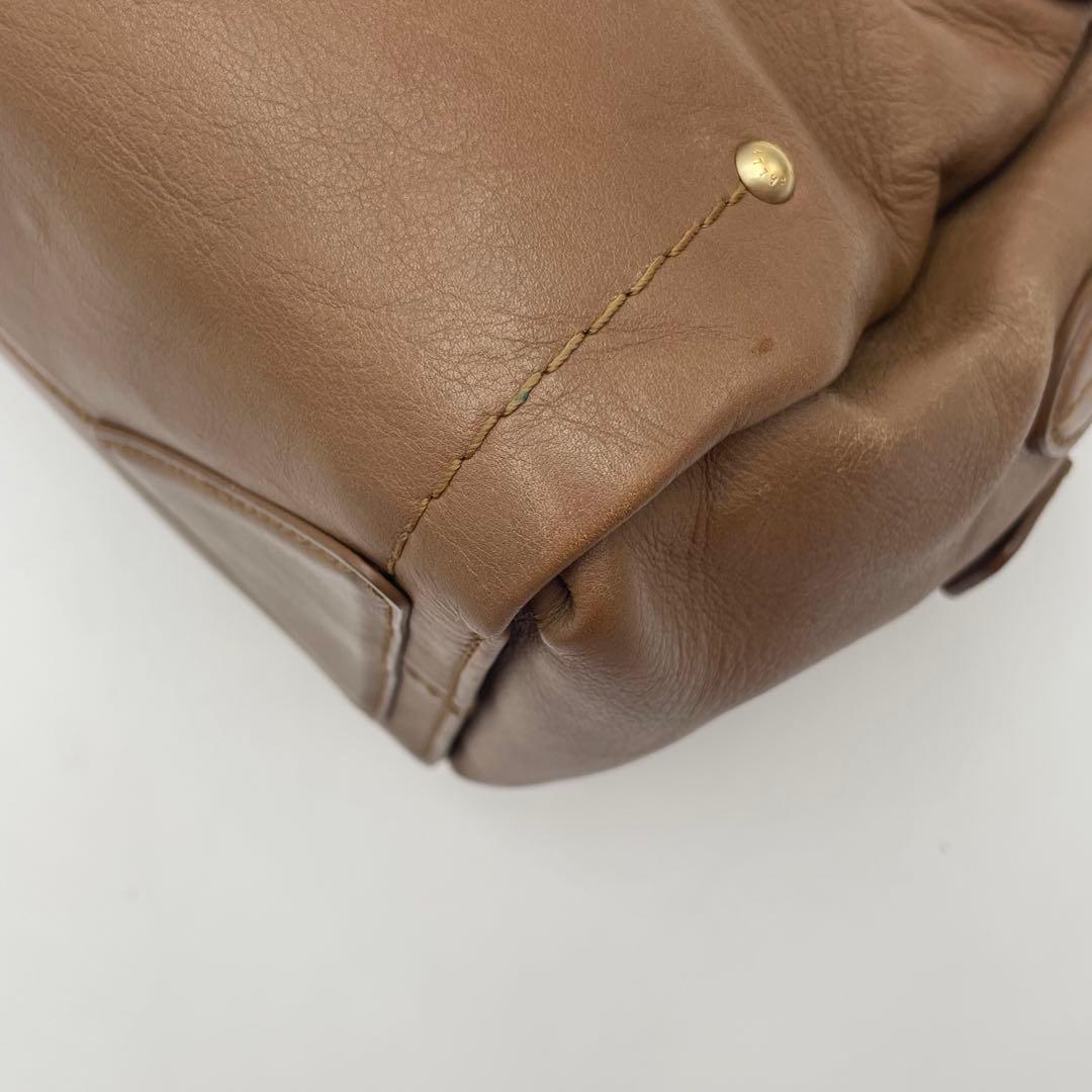 良品✨バリー ハンドバッグ オールレザー 本革 ロゴ金具 キャメル