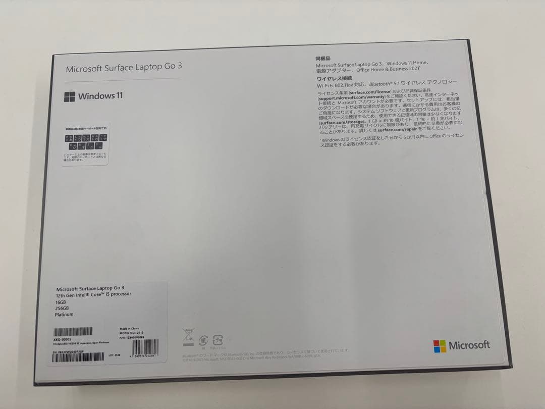 Windowsノート本体 Microsoft Surface Laptop Go 3 16GB/256GB