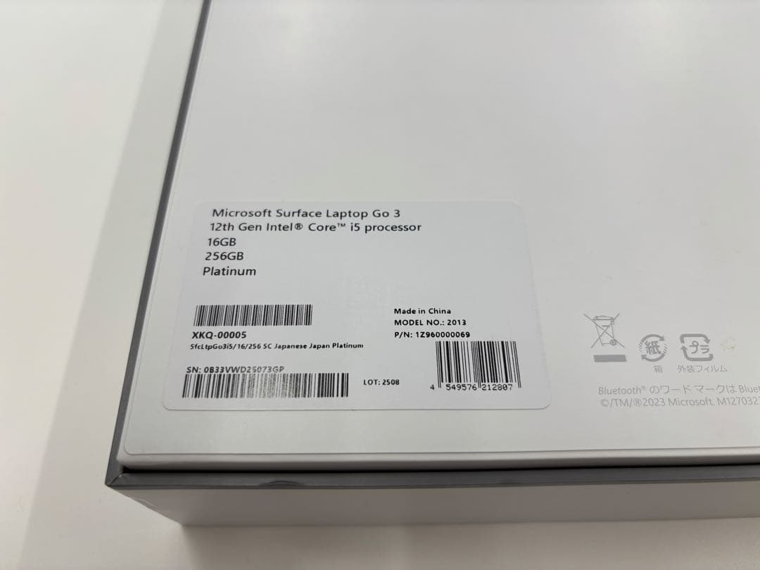 Windowsノート本体 Microsoft Surface Laptop Go 3 16GB/256GB