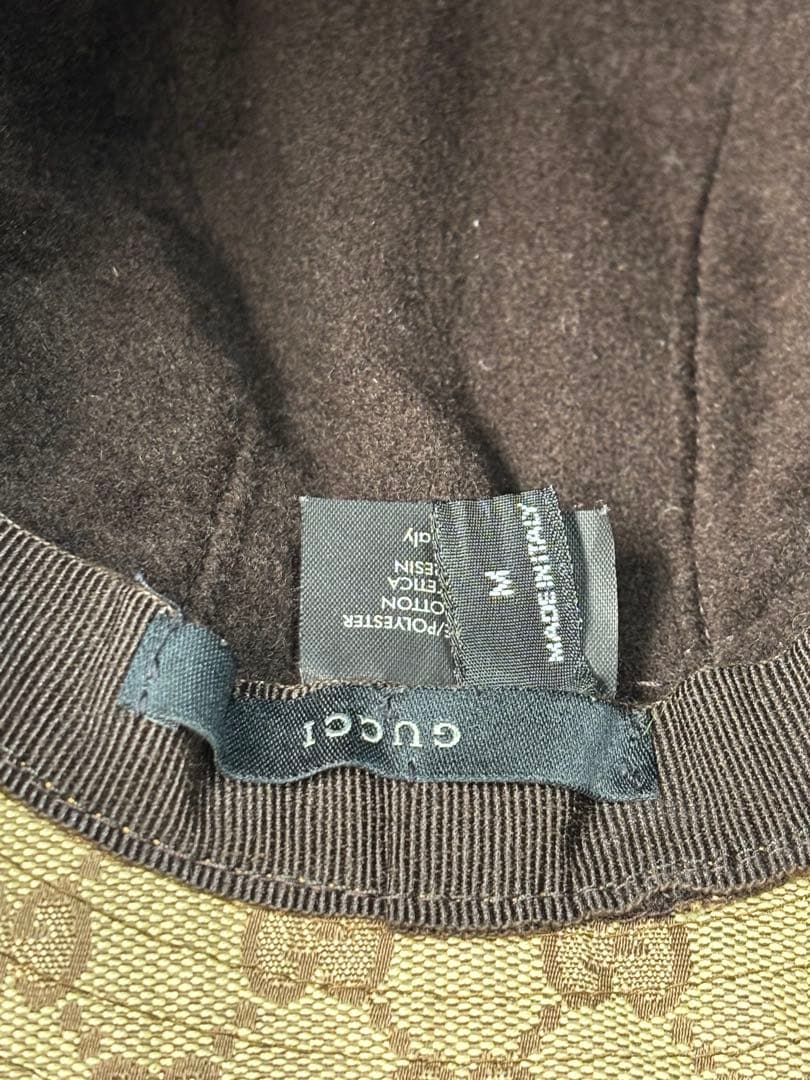 Gucci バケットハット ベージュ GGパターン 裏起毛 キャンバス グッチ