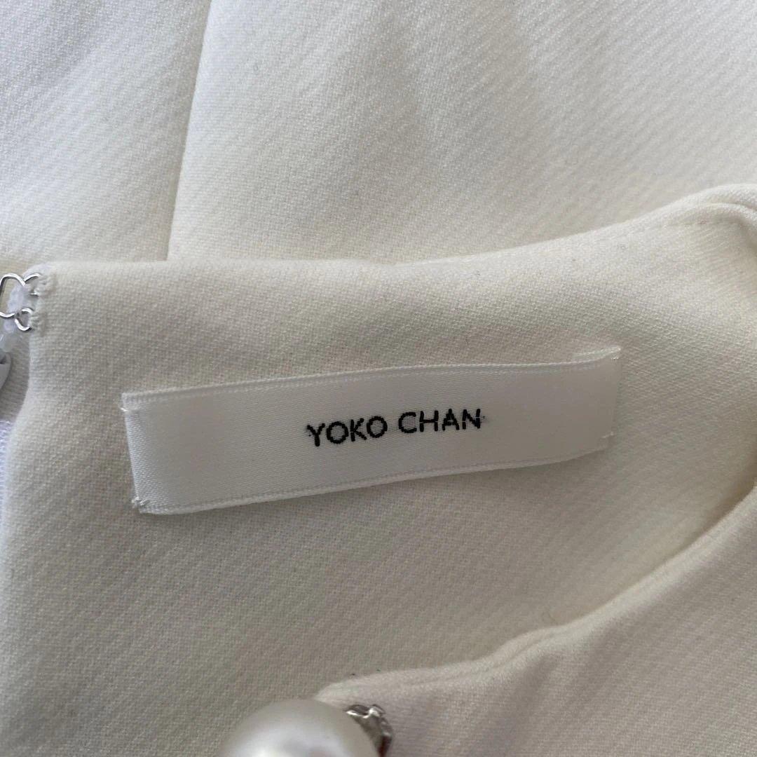 yoko chan ヨーコチャン トップス パール フリル ホワイト アイボリー