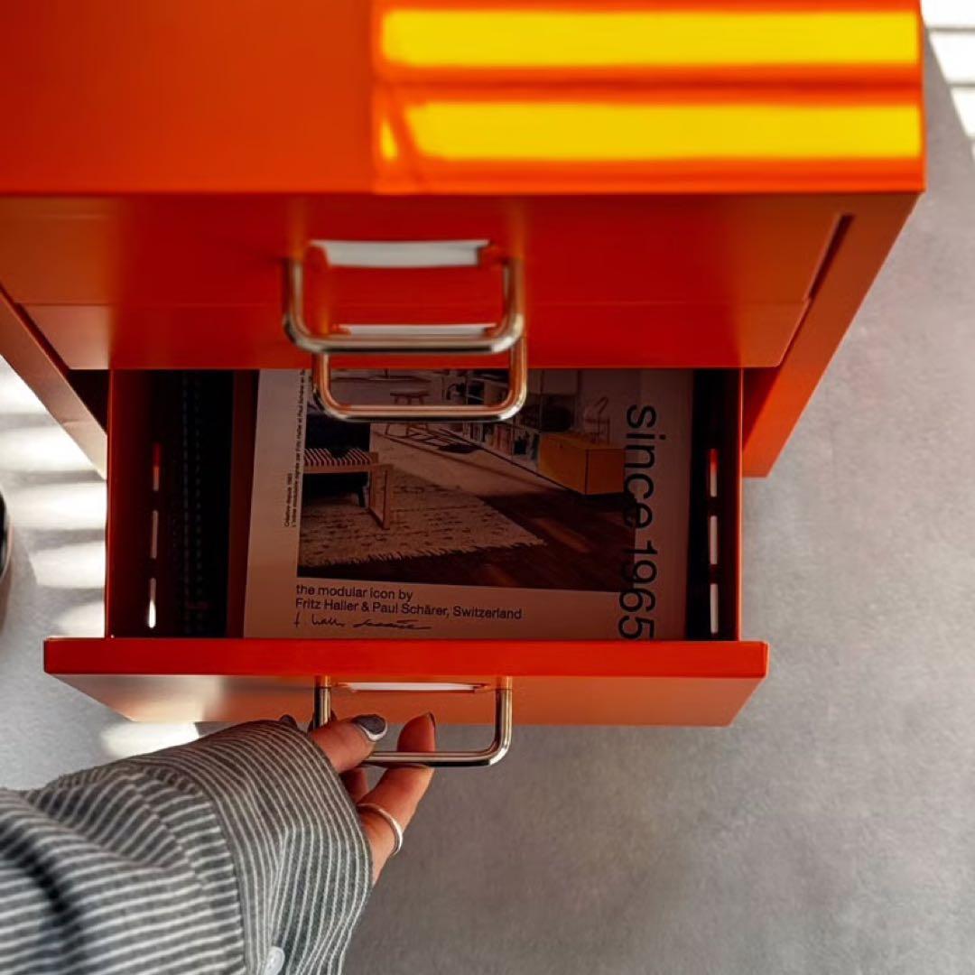 カラー スチールキャビネット デスクワゴン 3段【ART OF BLACK】