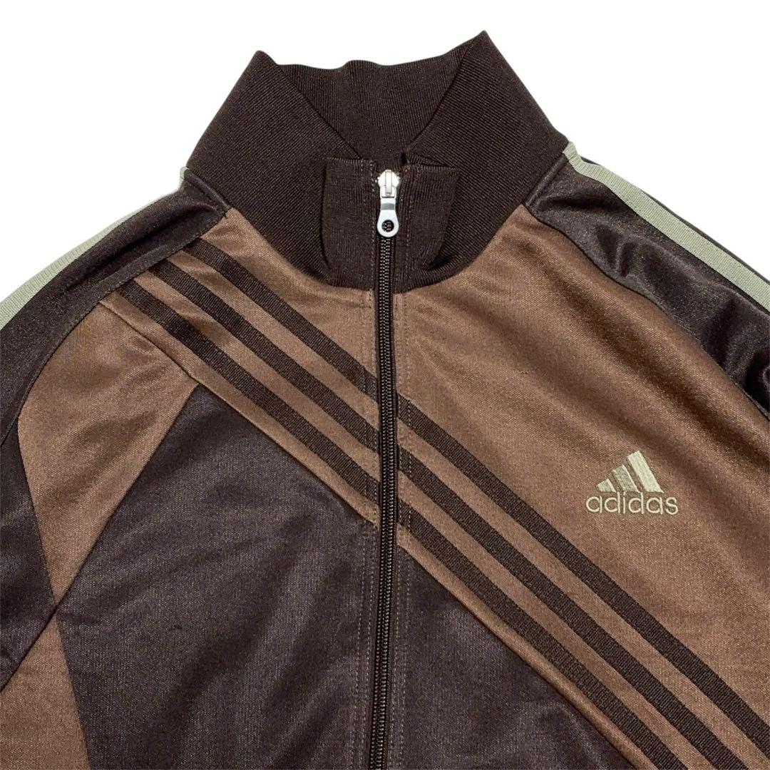 アディダス トラックジャケット ジャージ クレイジーパターン ブラウン サイズO