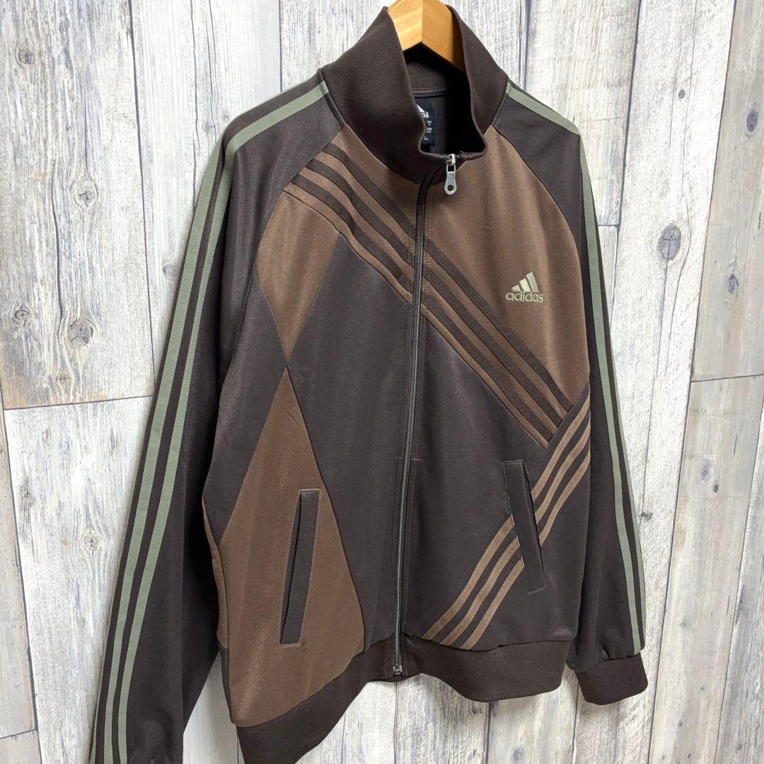 アディダス トラックジャケット ジャージ クレイジーパターン ブラウン サイズO