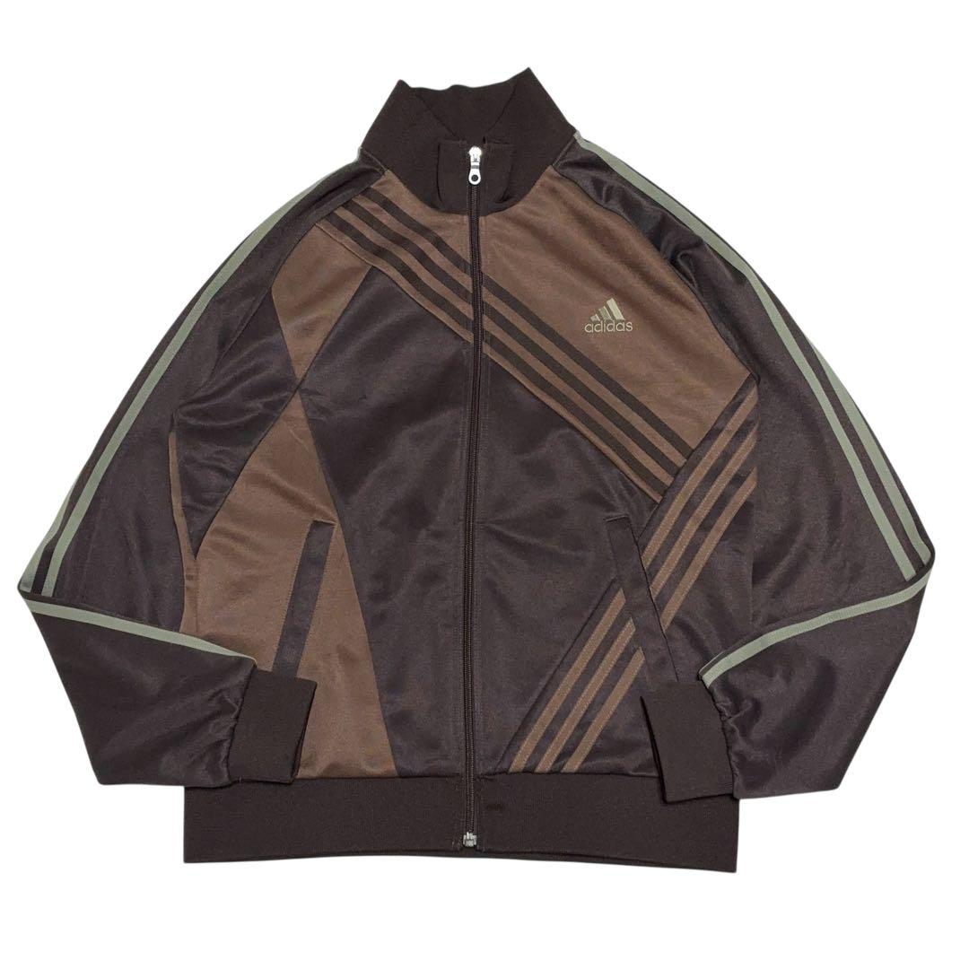アディダス トラックジャケット ジャージ クレイジーパターン ブラウン サイズO