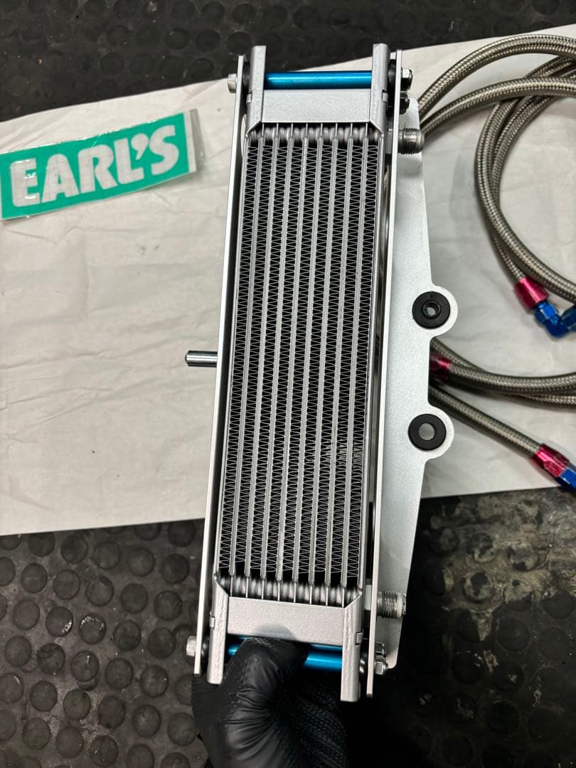 Active オイルクーラー9段 メッシュホース フィッティング XJR400