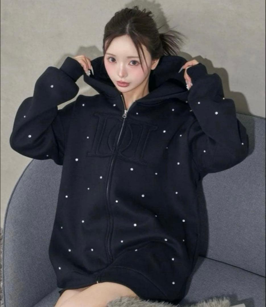 新品未開封品　Darich DDロゴビジュージップパーカー ブラック