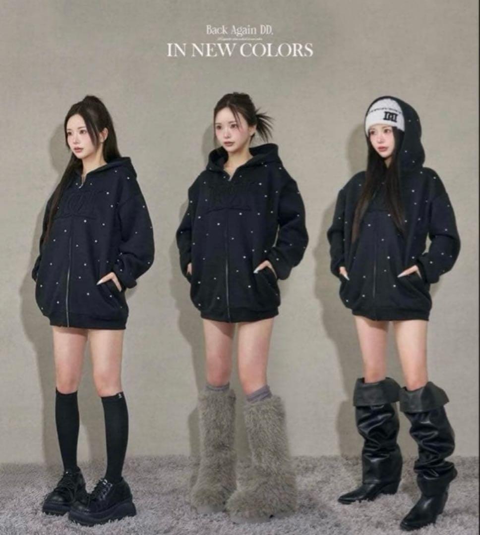 新品未開封品　Darich DDロゴビジュージップパーカー ブラック