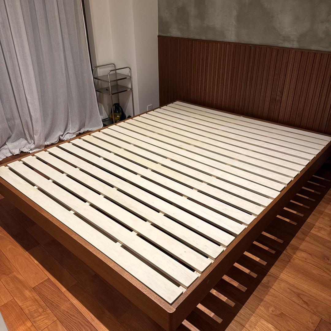 【美品】Re:CENO クイーンサイズ ベッドフレーム ブラウン