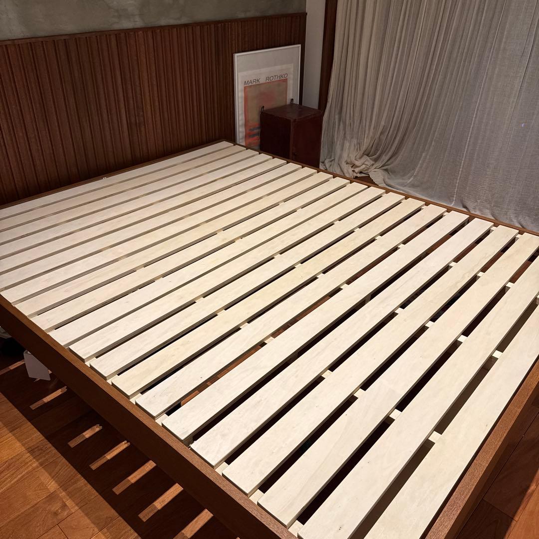 【美品】Re:CENO クイーンサイズ ベッドフレーム ブラウン