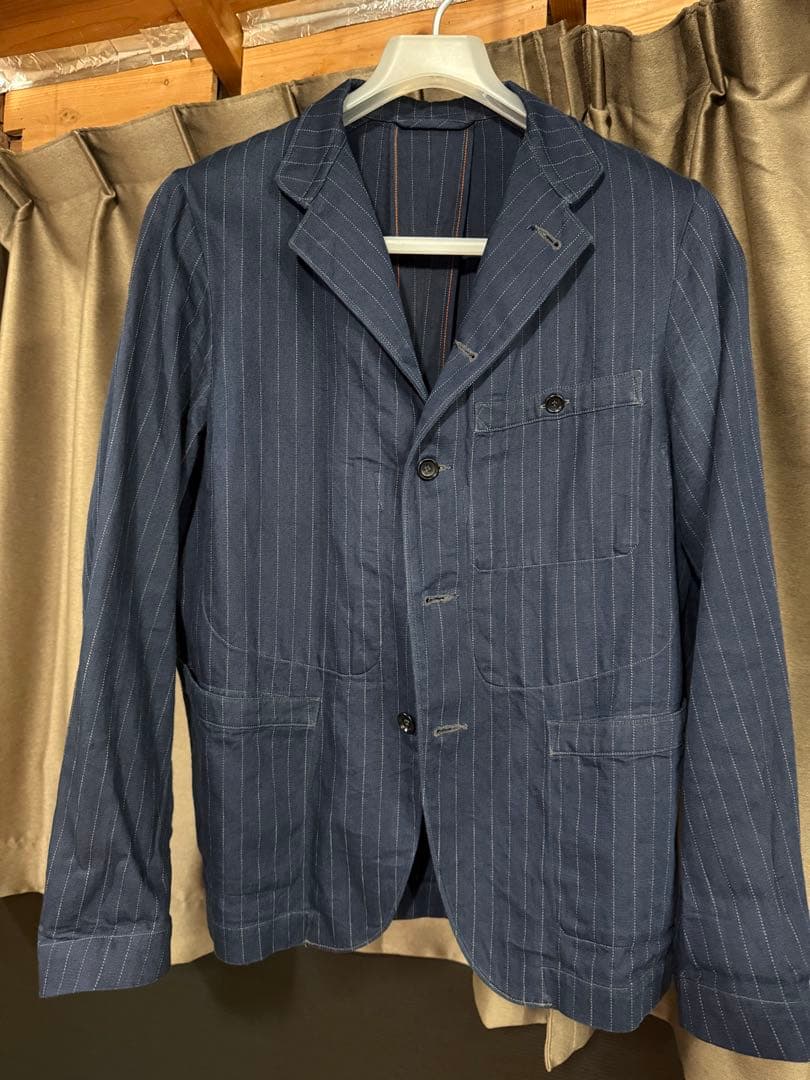 45R ネイビー ストライプ テーラードジャケット
