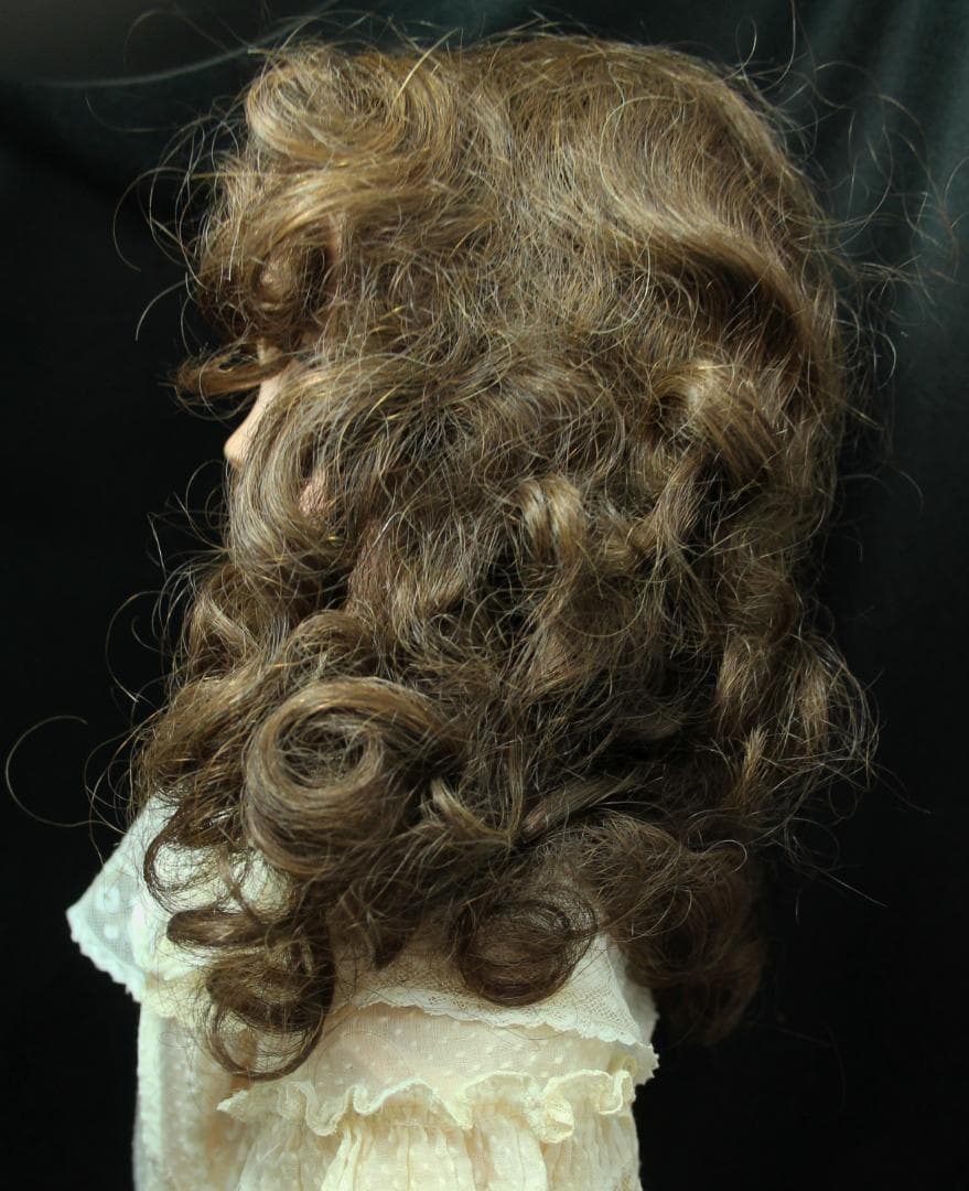 ◎大きな子に 内径 約38.5cm　人毛　ビンテージ ウィッグ　ビスクドールに